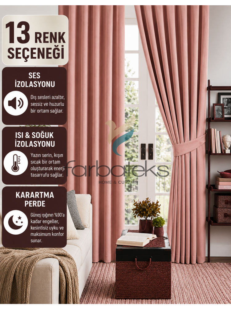 Blackout Karartma Perde Pudra